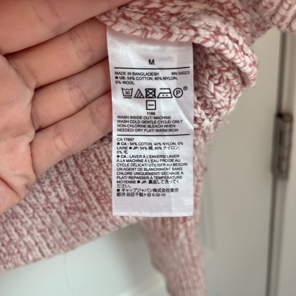 Banana Republic Cream and Rose Marled Knit Sweater M - Picture 4 of 7